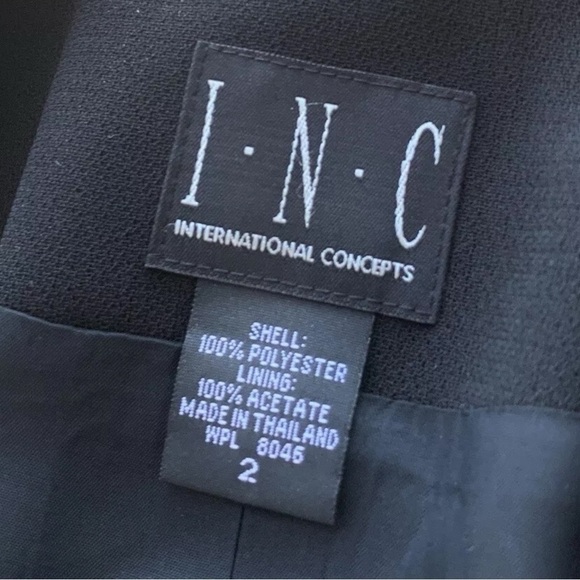 INC International Concepts Rhinestone Buttoned Snap Formal Jacket Black Size 2 - Picture 6 of 7